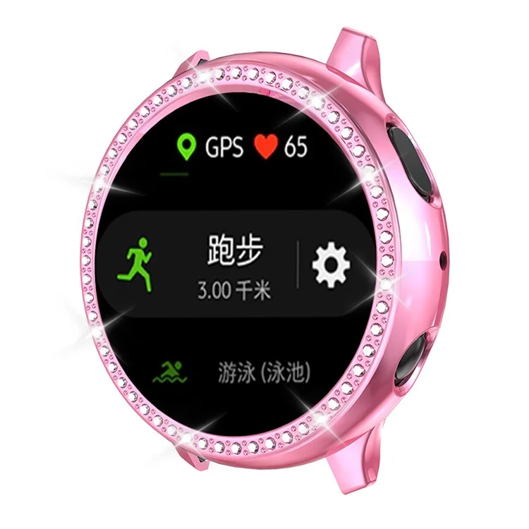 Rhinestone Decor All-around Protective Case for Samsung Galaxy Watch Active 2 44mm - Pink