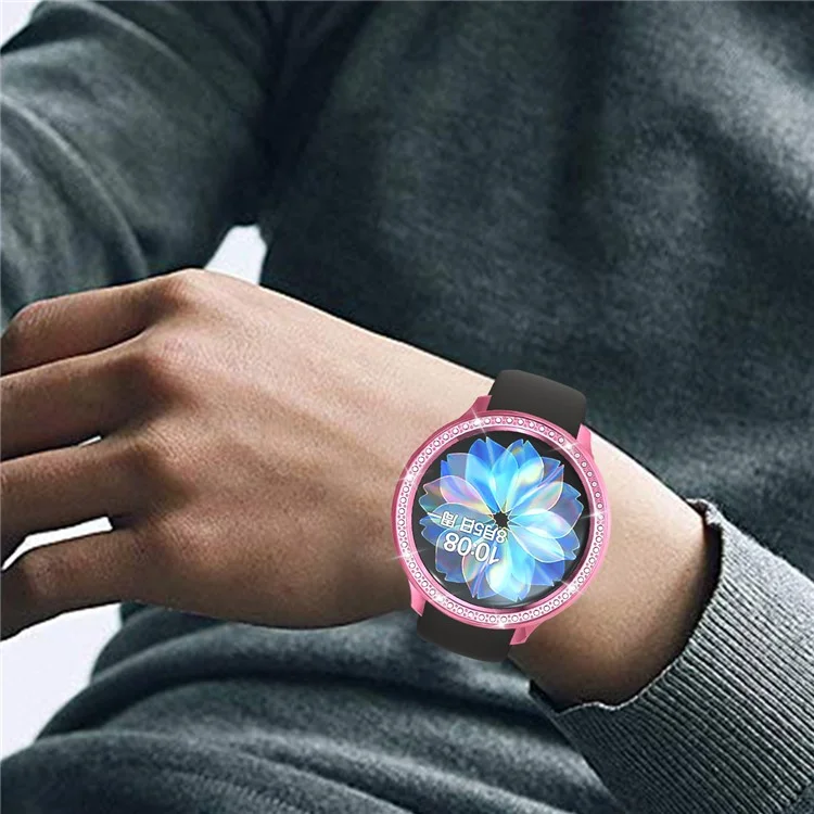 Rhinestone Decor All-around Protective Case for Samsung Galaxy Watch Active 2 44mm - Pink