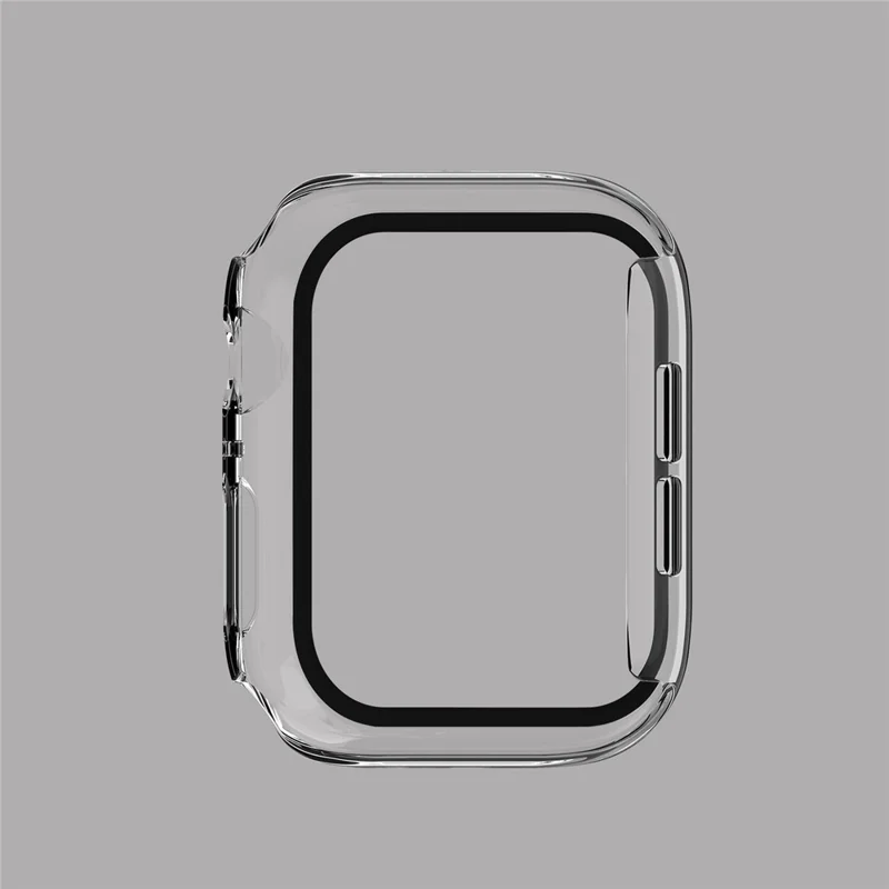 Plating Frame PC + Tempered Glass Watch Case for Apple Watch Series 3/2/1 42mm - Transparent