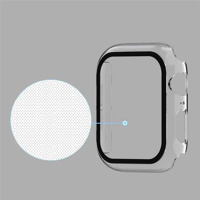 Plating Frame PC + Tempered Glass Watch Case for Apple Watch Series 3/2/1 42mm - Transparent