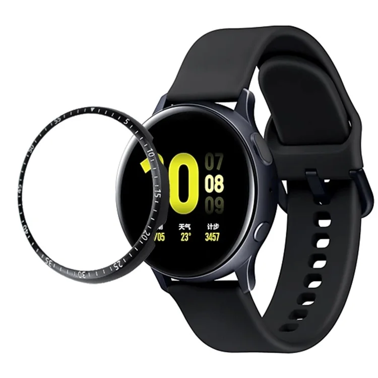 Anillo de Bisel de Reloj de Acero Inoxidable Para Samsung Galaxy Watch Active 2 40 mm - Negro