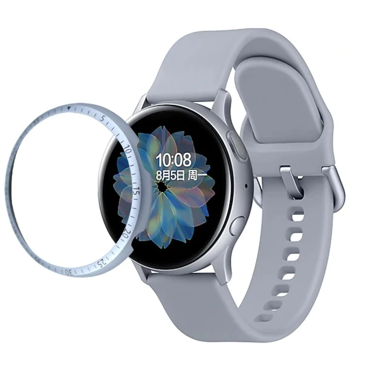 Anel de Painel de Aço Inoxidável Para Samsung Galaxy Watch Active 2 40mm - Prata