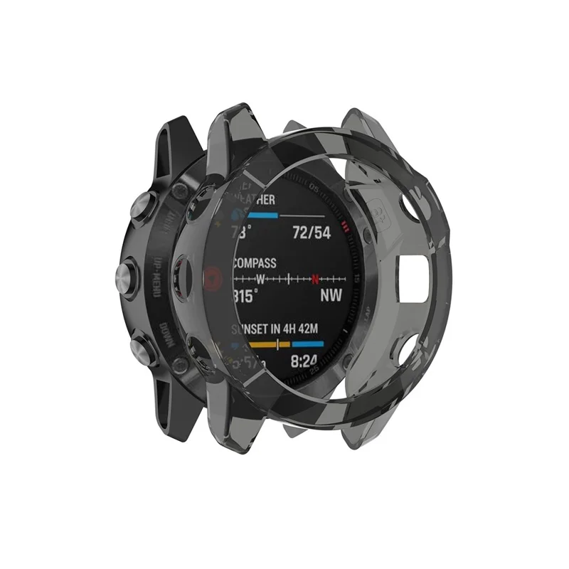 Clear Soft TPU Unique Protective Cover for Garmin 6S Pro - Black