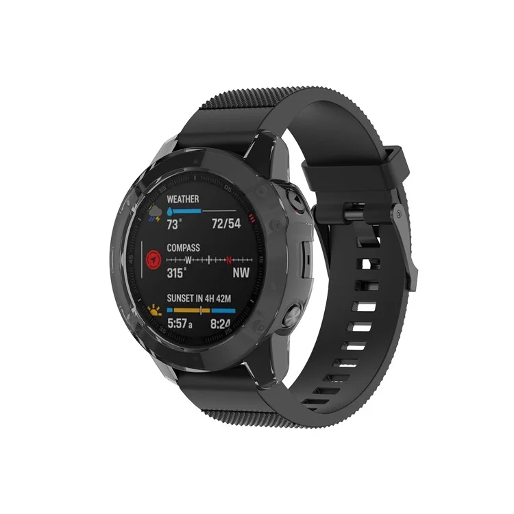 Clear Soft TPU Protective Cover for Garmin 6X Pro - Black