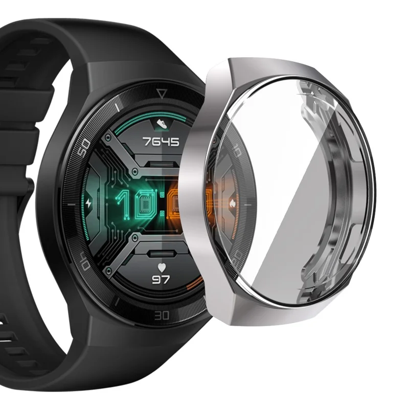 Aluminium TPU Beschermhoes voor Huawei Watch GT 2e - Zilver