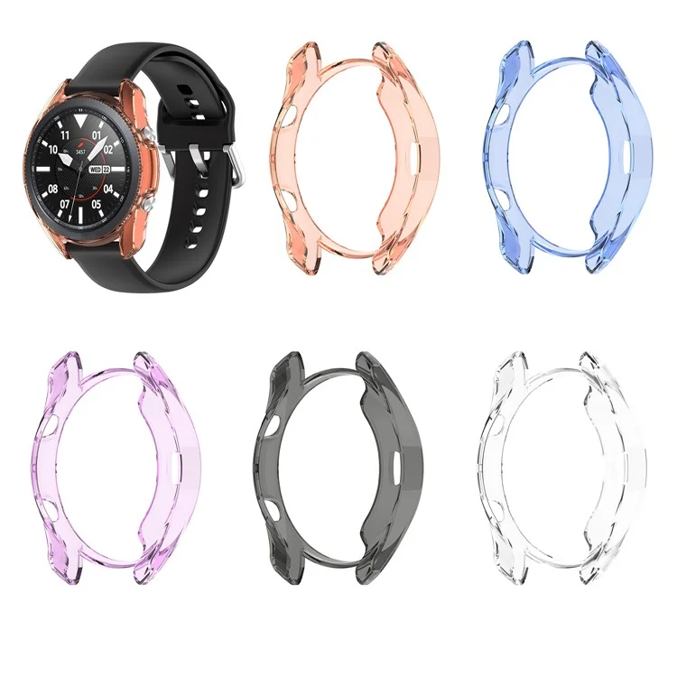 Anti-caindo Anti-envelhecimento Anti-envelhecimento Oco Tpu Capas Para Samsung Galaxy Watch 3 41mm SM-R850 - Preto Transparente