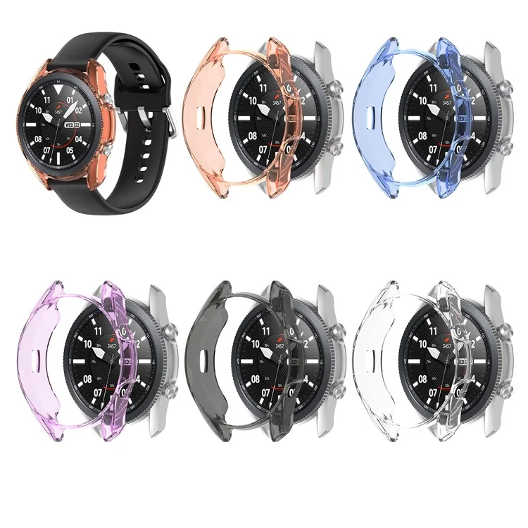 Anti-caindo Anti-envelhecimento Anti-envelhecimento Oco Tpu Capas Para Samsung Galaxy Watch 3 41mm SM-R850 - Preto Transparente