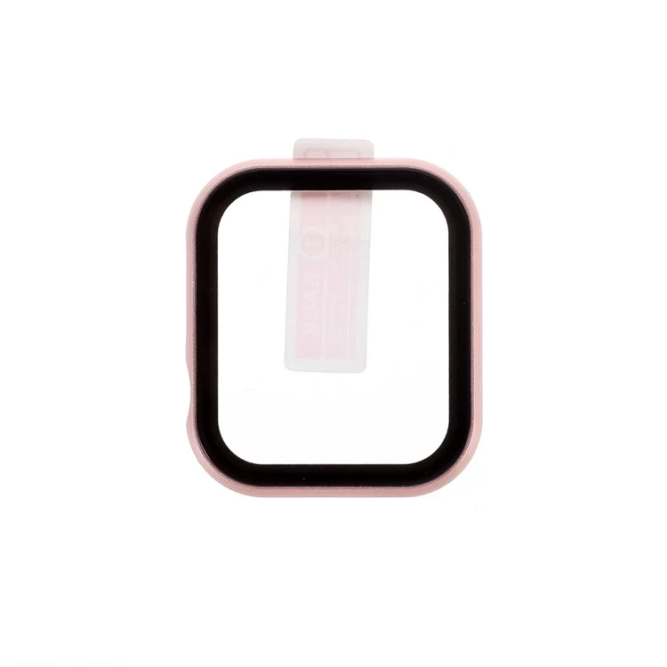 All-Wrapped Metal Watch Cover with Tempered Glass Screen Film for Apple Watch Series 3/2/1 38mm - Rose Gold