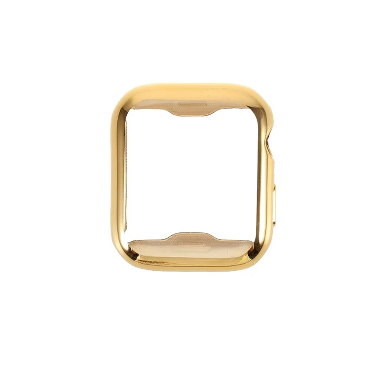 Cubierta de Reloj TPU de Electroplatación General + Protector de Pantalla de Vidrio Templado Para Apple Watch Series 4/5/6/SE 44 mm - Oro