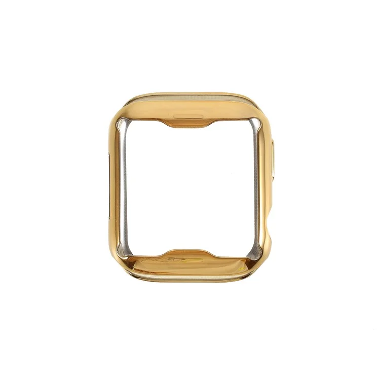 Cubierta de Reloj TPU de Electroplatación General + Protector de Pantalla de Vidrio Templado Para Apple Watch Series 4/5/6/SE 44 mm - Oro