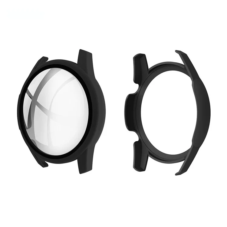 ENKAY HAT PRINCE ENK-AC8202 Matte PC-Rahmen + 9H Gehärtetes Glas Smartwatch-Abdeckung für Huawei Watch GT 2 46mm - Schwarz