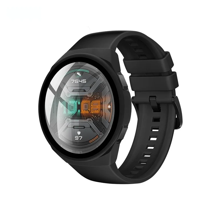 ENKAY HAT PRINCE ENK-AC8203 Custodia con cornice in PC opaco + Protezione in vetro temperato per Huawei Watch GT 2e 46mm - Nero