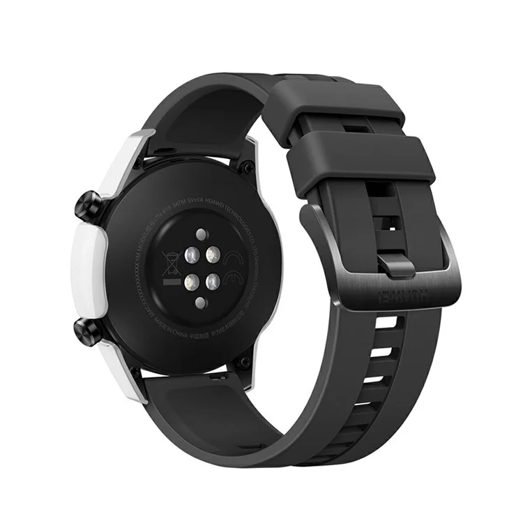 Rubberized PC Frame + Tempered Glass Screen Case with Scale for Huawei Watch GT 2 46mm - Silver