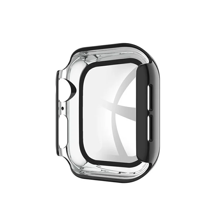 Rhinestone Decor PC Frame Case for Apple Watch Series SE / SE (2022) / 6 / 5 / 4 40MM with Tempered Glass Screen Protector - Black