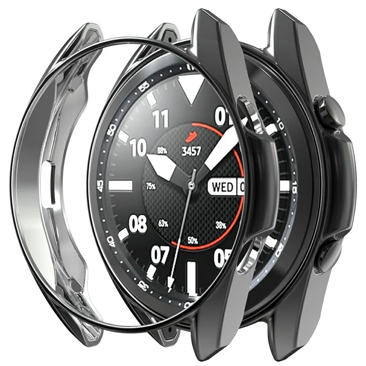 Soft TPU Plated Cover Bumper Protector for Samsung Galaxy Watch 3 45mm - Black