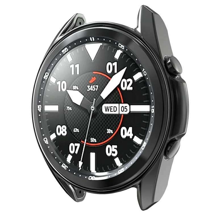 Soft TPU Plated Cover Bumper Protector for Samsung Galaxy Watch 3 45mm - Black