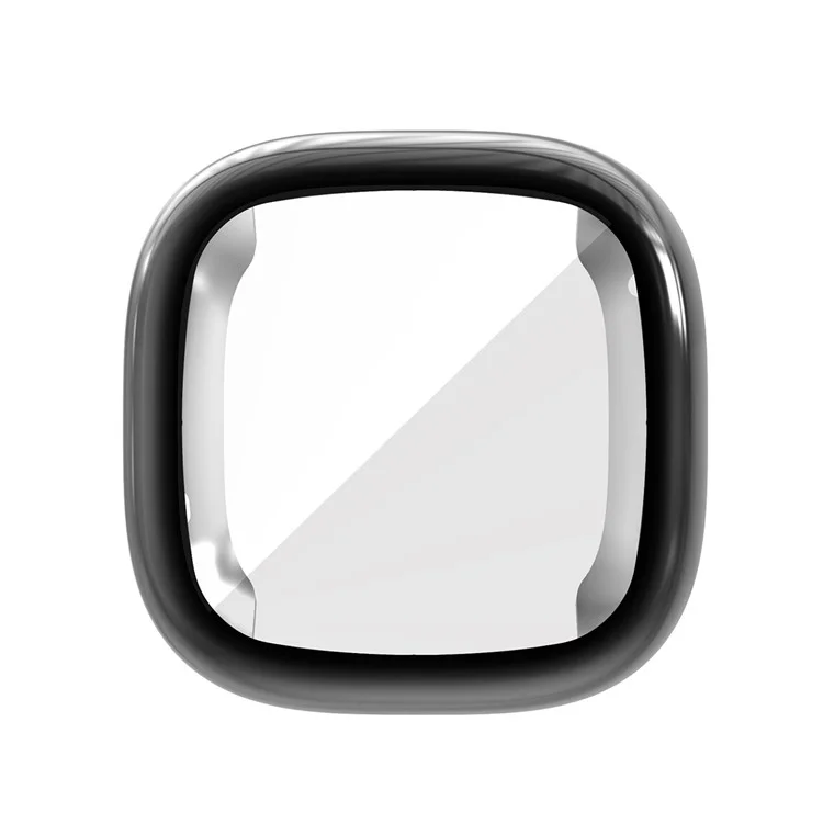 Hat Prince Eletroplating TPU Protetive Watch Capa Para Fitbit Versa 3 / Senso de Fitbit - Preto
