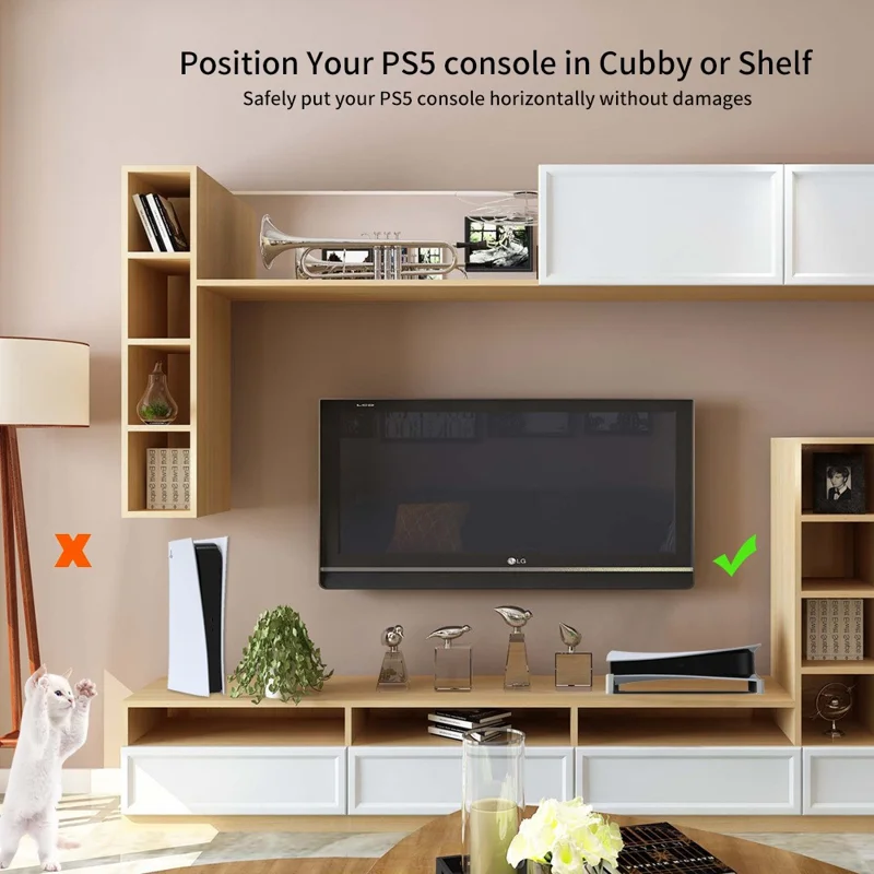 JYS JYS-P5143 Horizontal Stand for PS5 Console Digital / Disc Version Bracket - Black