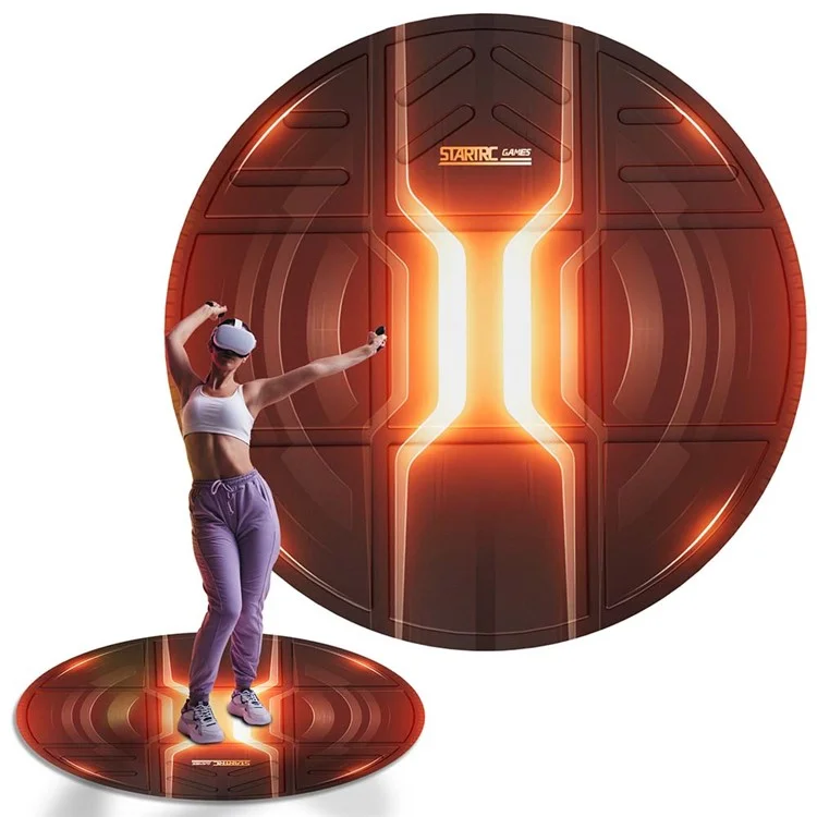 STARTRC GAMES 100cm Diameter Virtual Reality Gaming Mat VR Sport Simulation Anti-Slip Floor Pad - Orange