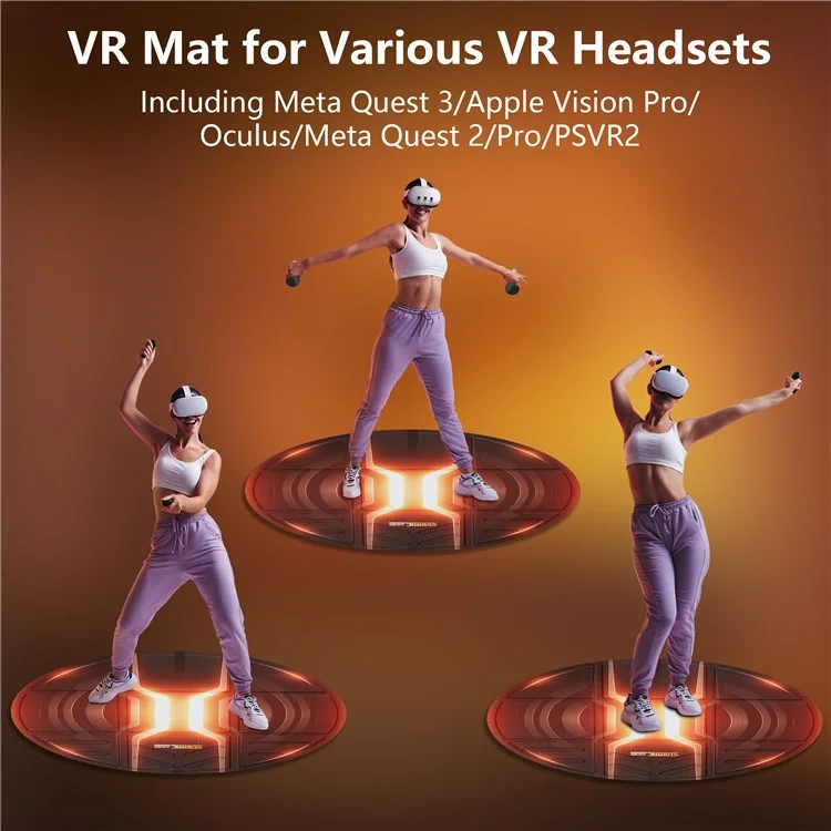 STARTRC GAMES 100cm Diameter Virtual Reality Gaming Mat VR Sport Simulation Anti-Slip Floor Pad - Orange