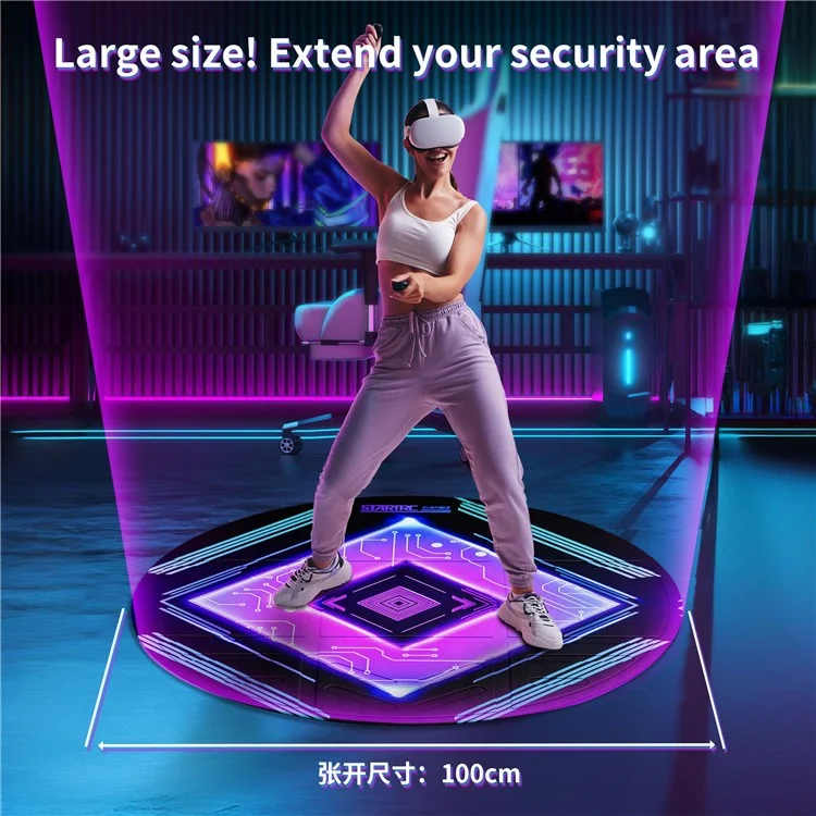 STARTRC GAMES 100cm Diameter Virtual Reality Gaming Mat VR Sport Simulation Anti-Slip Floor Pad - Orange