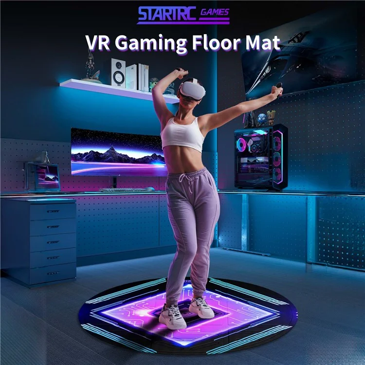 STARTRC GAMES 100cm Diameter Virtual Reality Gaming Mat VR Sport Simulation Anti-Slip Floor Pad - Orange