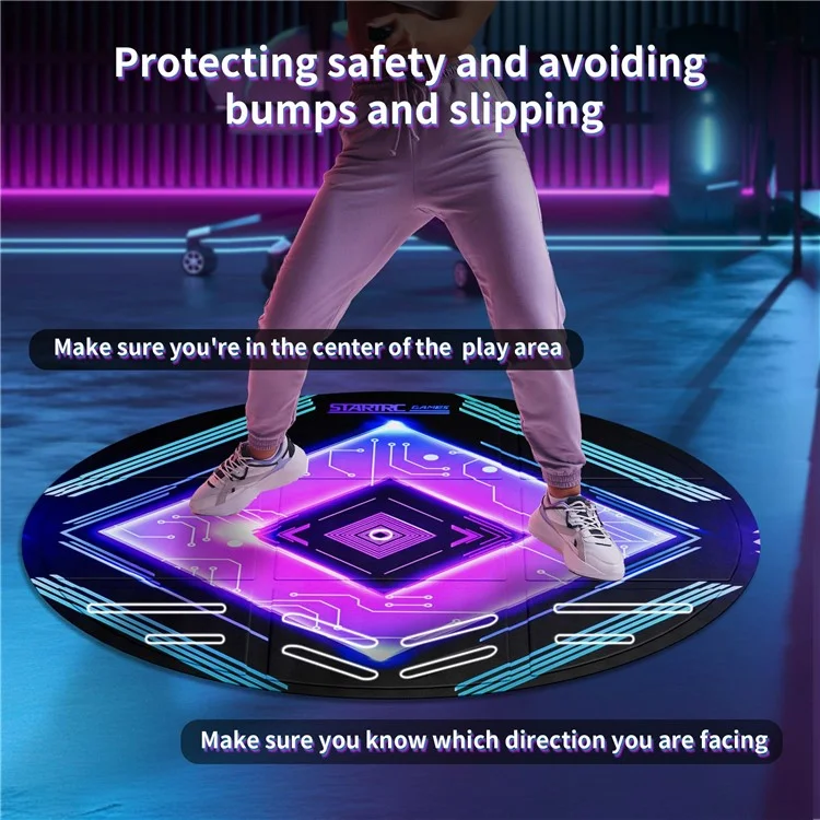 STARTRC GAMES 100cm Diameter Virtual Reality Gaming Mat VR Sport Simulation Anti-Slip Floor Pad - Orange