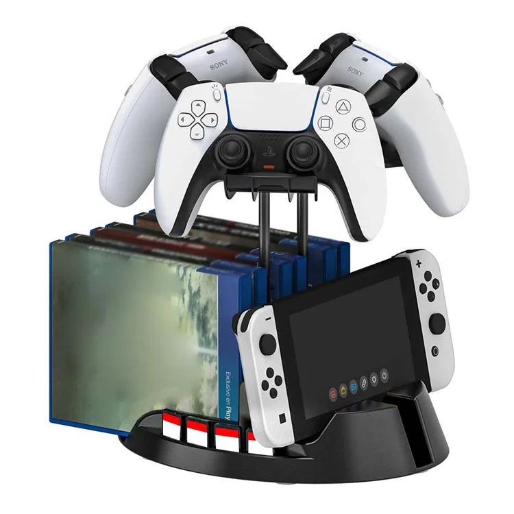 Game Console Gamepad Controller Holder Storage Stand Game Disc Desktop Organizer