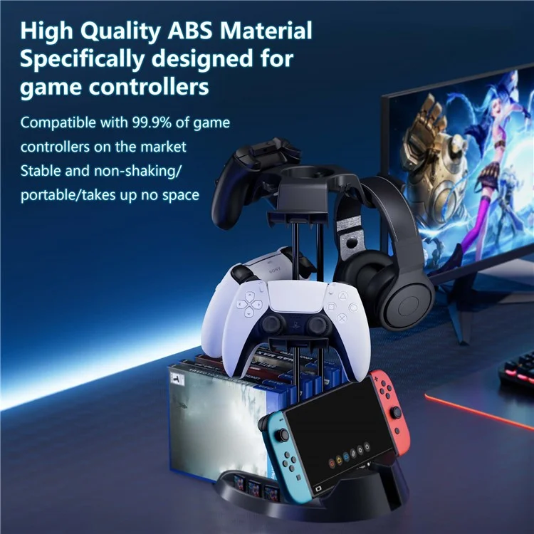 Game Console Gamepad Controller Holder Storage Stand Game Disc Desktop Organizer