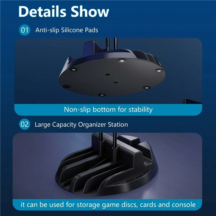 Game Console Gamepad Controller Holder Storage Stand Game Disc Desktop Organizer