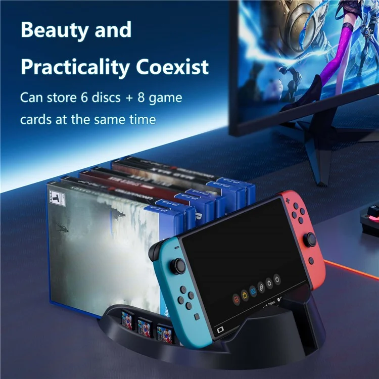 Game Console Gamepad Controller Holder Storage Stand Game Disc Desktop Organizer