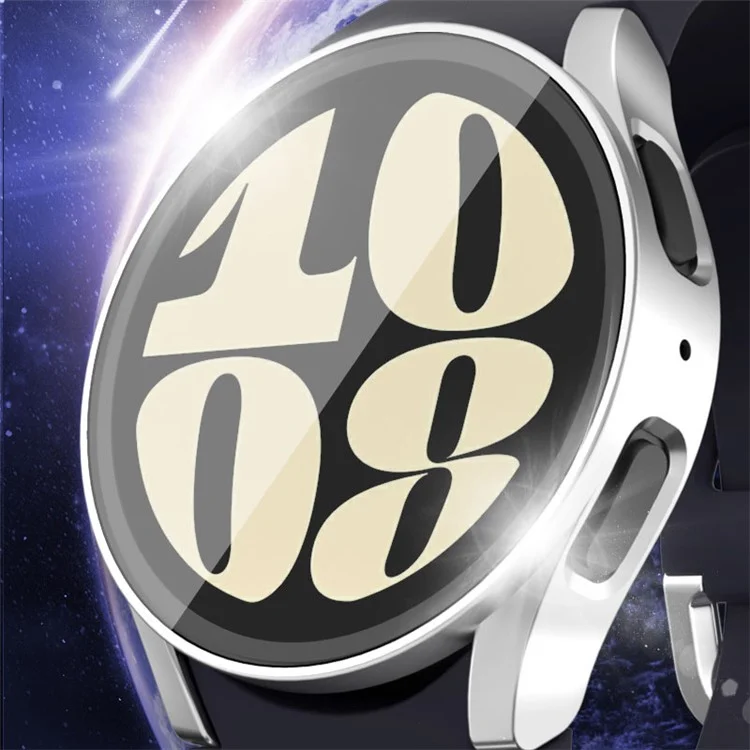 Étui pour montre Samsung Galaxy Watch7 44 mm en PC avec film de verre trempé intégré - Noir