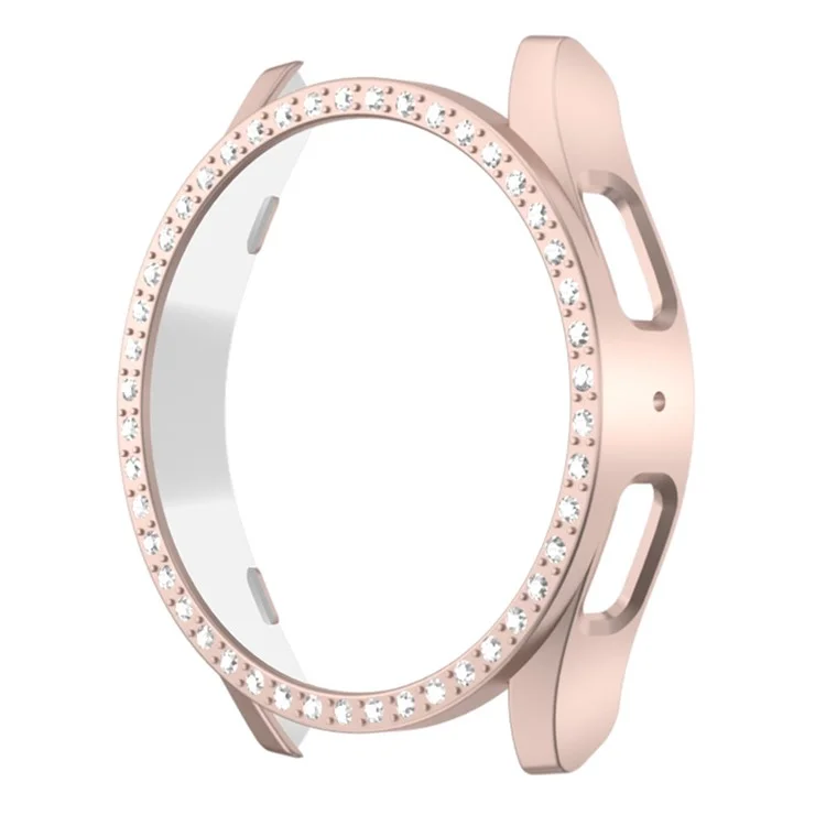 Per Samsung Galaxy Watch7 40mm Watch Case Rhinestone Decor Hard PC Protective Frame - Rosa