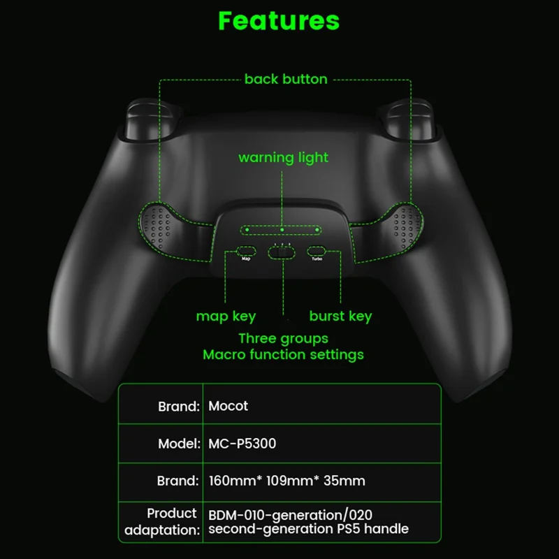 DATA FROG Rückentastenbedieneinheit für Sony PlayStation 5 Controller - Weiß