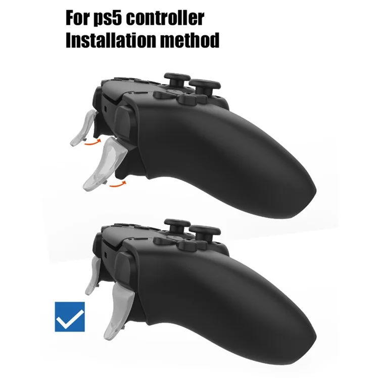 DATA FROG Extended Trigger Button for Sony PS5 L2 / R2 Trigger Extender + Key Cap - Transparent Black