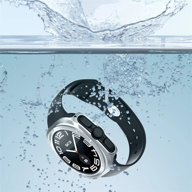 Para Samsung Galaxy Watch Ultra 47mm Hard PC Case Hollow Watch Cover - Prata