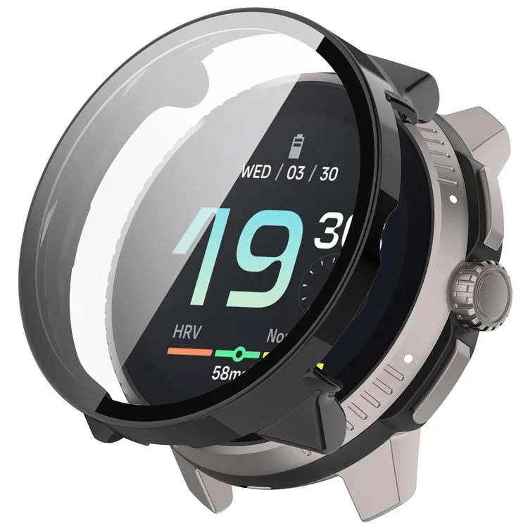 Para Suunto Race All-Around Watch Case Hard PC Cover com Película de Vidro Temperado - Preto