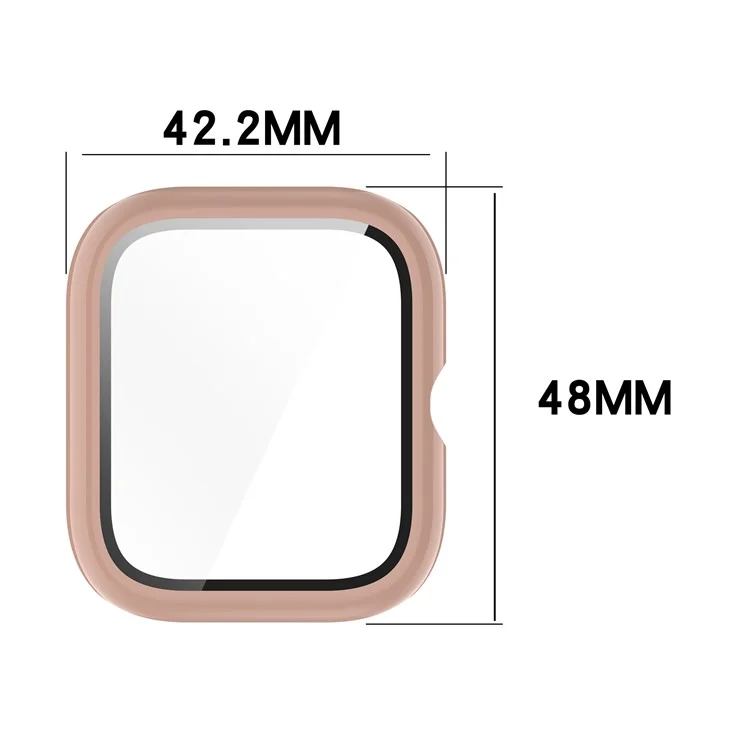 For vivo Watch GT Case Full Coverage PC Cover with Tempered Glass Screen Protector - Pink