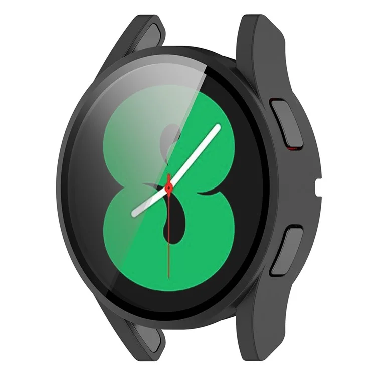For Samsung Galaxy Watch FE / Watch4 40mm Case PC Watch Cover with Tempered Glass Screen Protector - Black