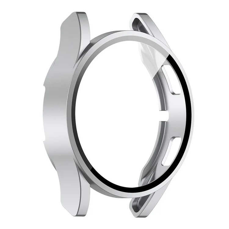 For Samsung Galaxy Watch FE / Watch4 40mm Case PC Watch Cover with Tempered Glass Screen Protector - Silver