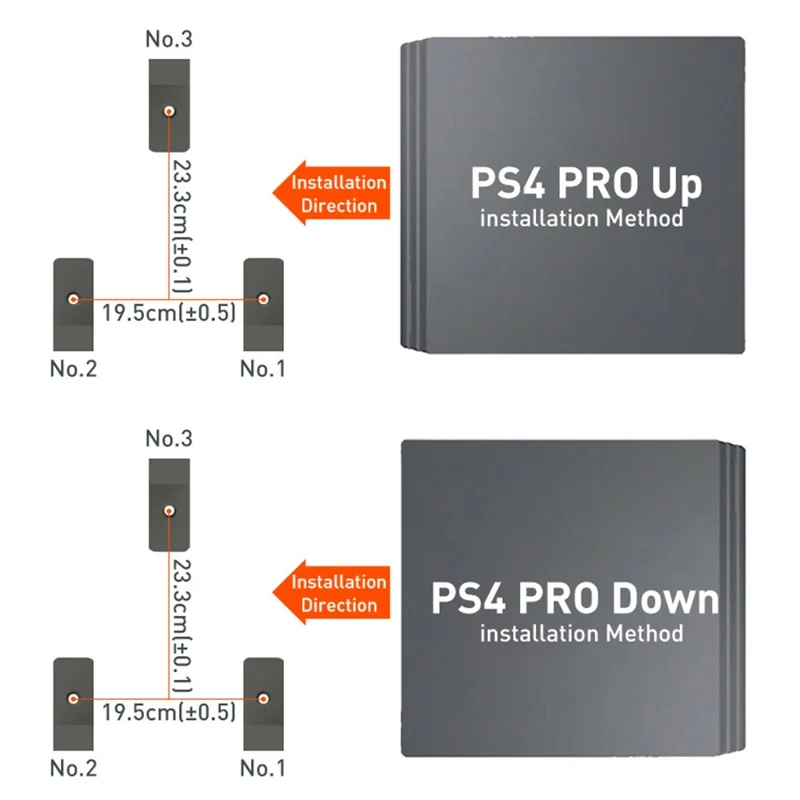 DATA FROG 1 Set for Sony PS4 Slim / PlayStation 4 / 4 Pro Game Console Storage Stand Wall Mounted Rack - For Sony PlayStation 4 Pro