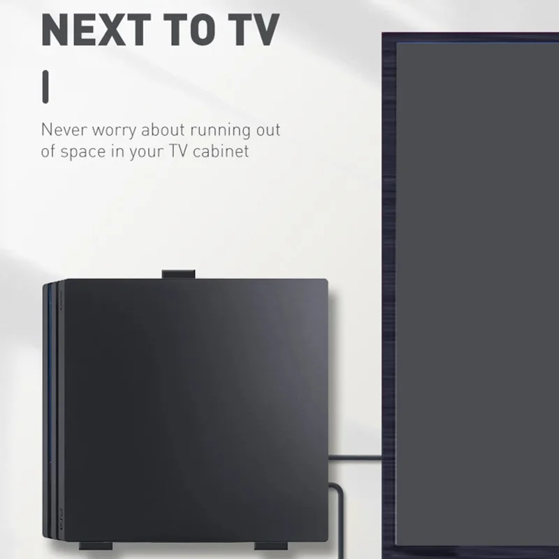 DATA FROG 1 Set for Sony PS4 Slim / PlayStation 4 / 4 Pro Game Console Storage Stand Wall Mounted Rack - For Sony PlayStation 4 Pro