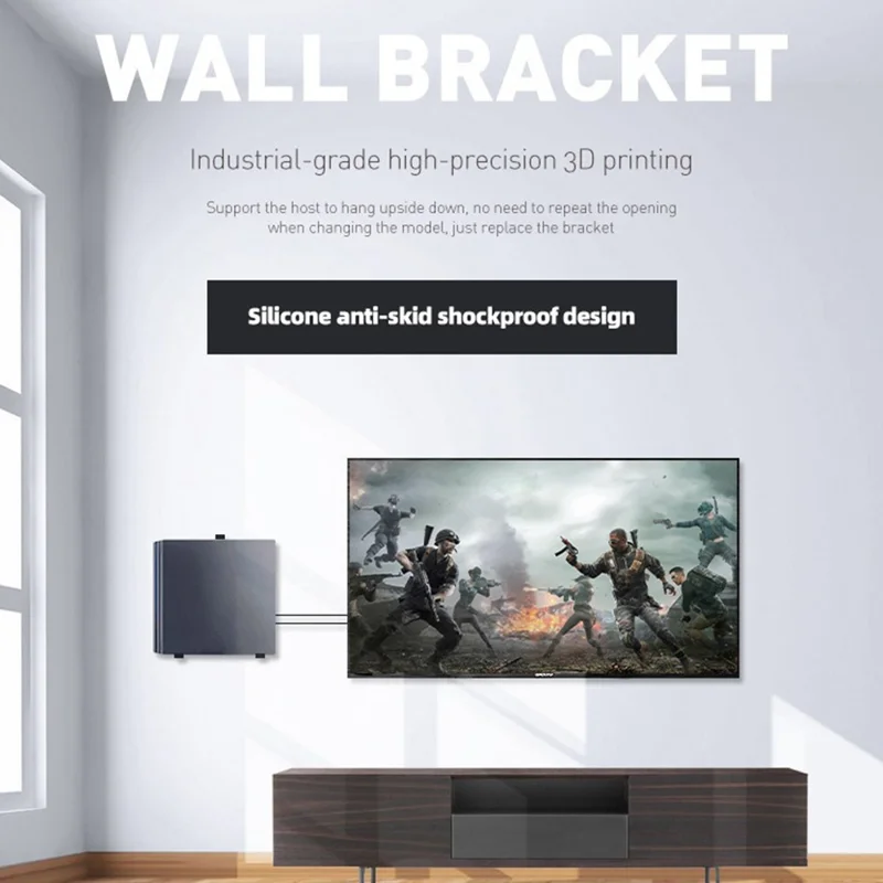 DATA FROG 1 Set for Sony PS4 Slim / PlayStation 4 / 4 Pro Game Console Storage Stand Wall Mounted Rack - For Sony PlayStation 4 Pro