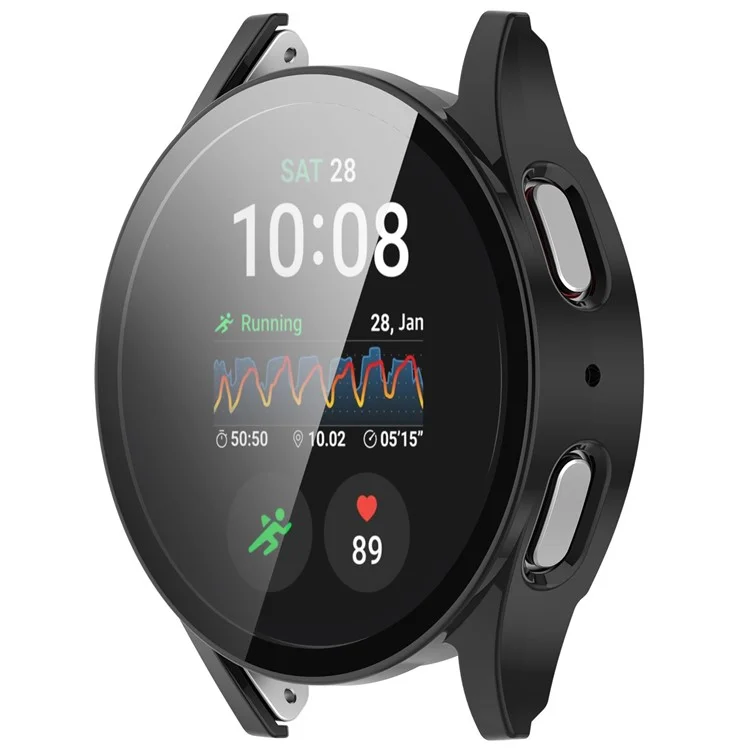 Para Samsung Galaxy Watch7 40mm Integrated Watch Case Tempered Glass Screen Protector - Preto