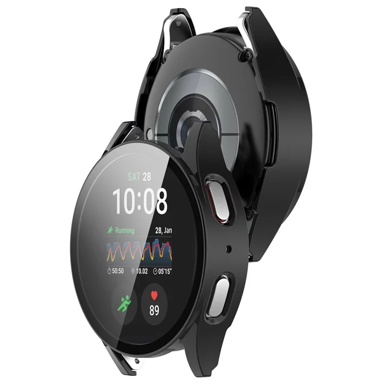 Para Samsung Galaxy Watch7 40mm Integrated Watch Case Tempered Glass Screen Protector - Preto
