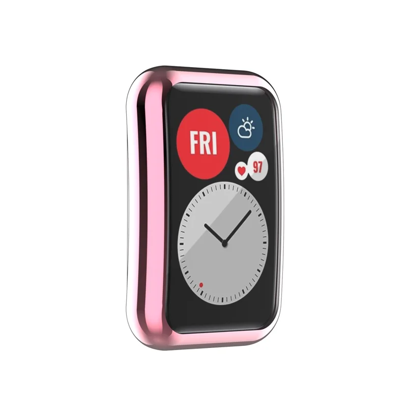 Electroplating TPU Watch Cover for Huawei Watch Fit All-round Protective Protector - Pink