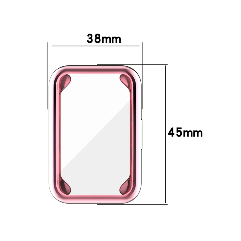 Electroplating TPU Watch Cover for Huawei Watch Fit All-round Protective Protector - Pink