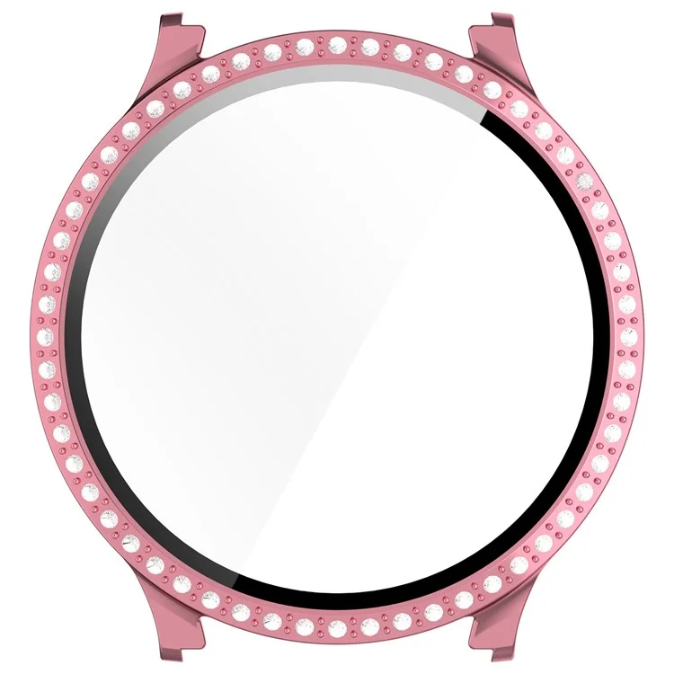 Para Samsung Galaxy Watch7 40mm Capa Electroplating Hard PC Capa de Relógio com Película de Vidro Temperado - Rosa