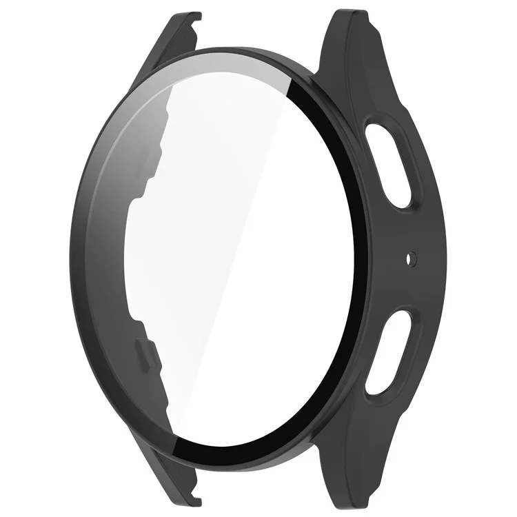 Pour Samsung Galaxy Watch7 44mm PC Watch Case Anti-Scratch Cover avec Film en Verre Trempé - Rose - Noir