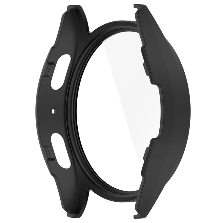 Pour Samsung Galaxy Watch7 44mm PC Watch Case Anti-Scratch Cover avec Film en Verre Trempé - Rose - Noir